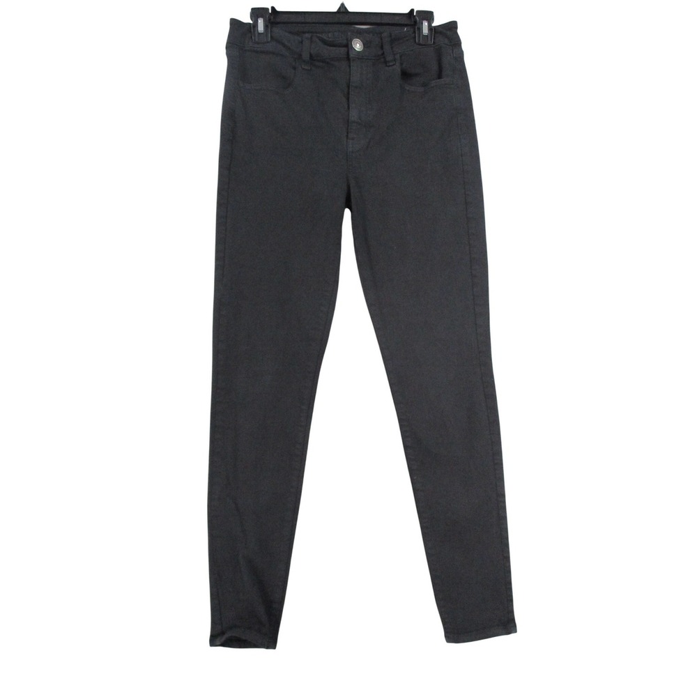 American‎ Eagle Womens High Waisted Skinny Jeans Black Stretch Denim Size 6